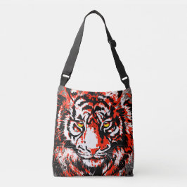 Bolso Cruzado Tigre realista: dibujo de la cabeza del tigre rojo