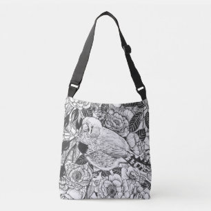 Bolso Cruzado Tinta de cebra y arbusto rosa