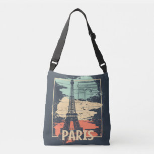 Bolso Cruzado Tipografía de París: poster abstracto de Eiffel.
