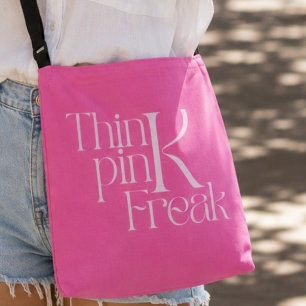 Bolso Cruzado Tipografía Moderna en Negrita Piensa en Rosa Freak
