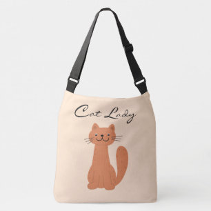 Bolso Cruzado Tipografía sencilla de señora gato linda