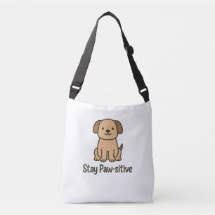 Bolso Cruzado Título: Mantente activo - Diseño de perro con posi