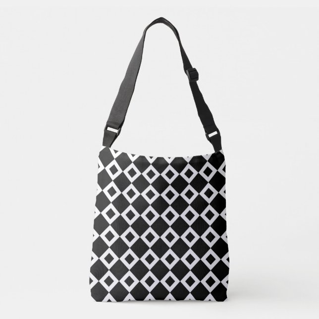 Bolso Cruzado Todo encima - modelo blanco y negro del diamante (Anverso)