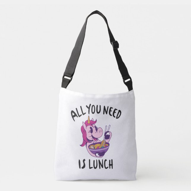 Bolso Cruzado Todo lo que necesitas es comer. (Anverso)
