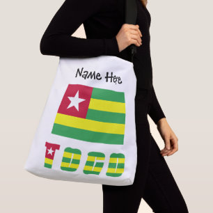 Bolso Cruzado Togo y bandera togolesa personalizados 