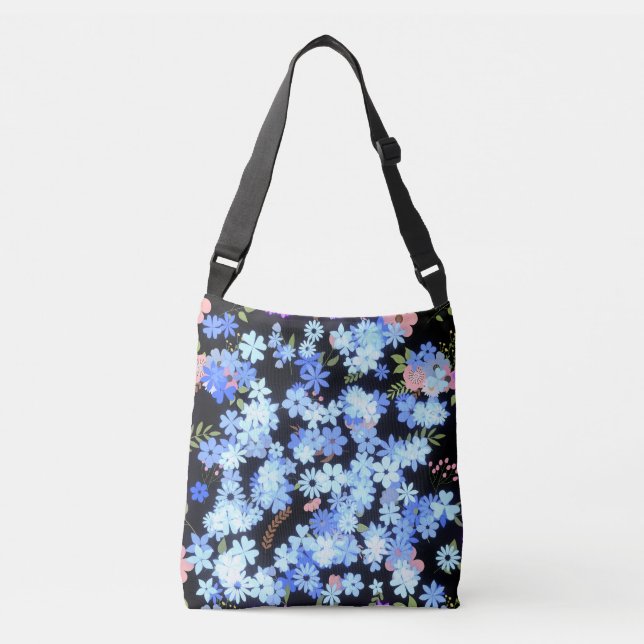 Bolso Cruzado tonos pastel motivos florales Black BG (Anverso)