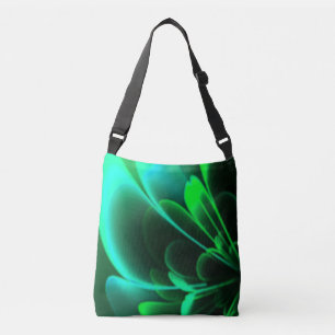 Bolso Cruzado Tonos verdes flor estilizada mitad Corolla