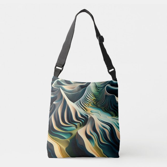 Bolso Cruzado Topographic Currents (Anverso)