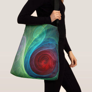 Bolso Cruzado Tormenta roja Floral Moderno Resumen Patrón de col