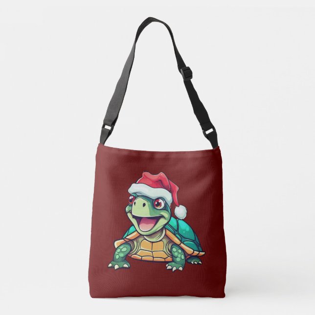 Bolso Cruzado Tortuga de Navidades con sombrero de Santa (Reverso)