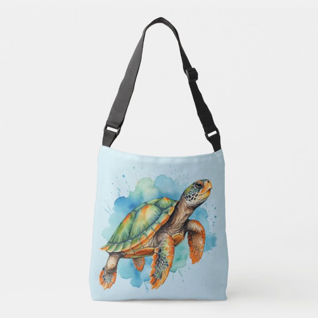 Bolso Cruzado Tortuga de pintura suave (Anverso)