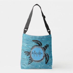 Bolso Cruzado Tortuga marina tribal en espiral personalizada en