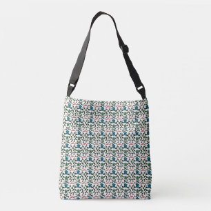 Bolso Cruzado Tortuga Marina Tropical Patrón Floral Océano Cos
