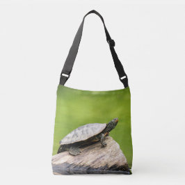 Bolso Cruzado Tortuga pintada en un tronco