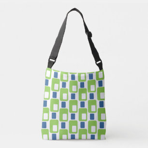 Bolso Cruzado Tote azul y cal