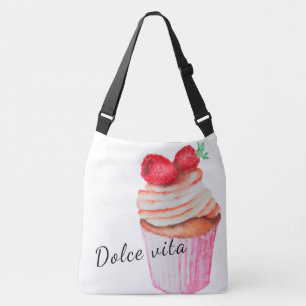 Bolso Cruzado Tote bag Dolce vita con diseño de quequitos de fra