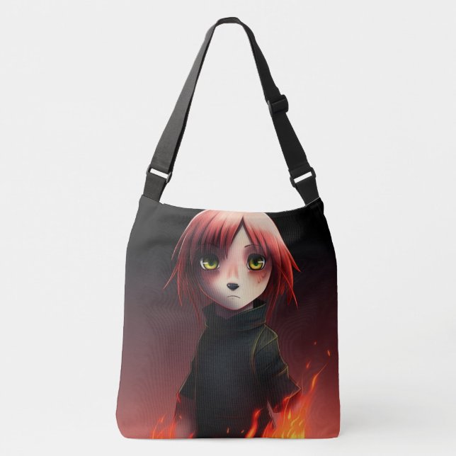 Bolso Cruzado Tote Bag Girl with Fire (Anverso)
