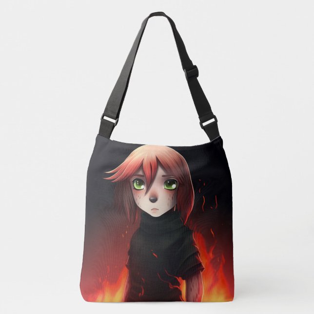 Bolso Cruzado Tote Bag Girl with Fire (Anverso)