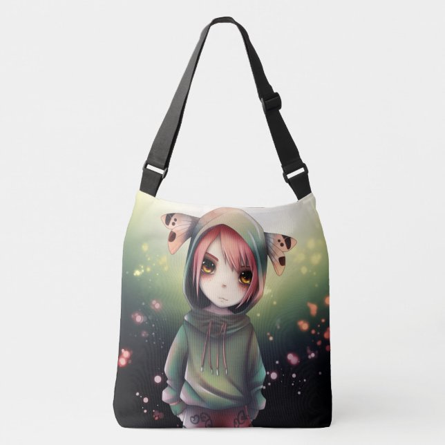 Bolso Cruzado Tote Bag green cap (Anverso)