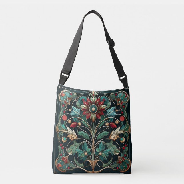 Bolso Cruzado Tote Bag inspirado en William Morris (Anverso)