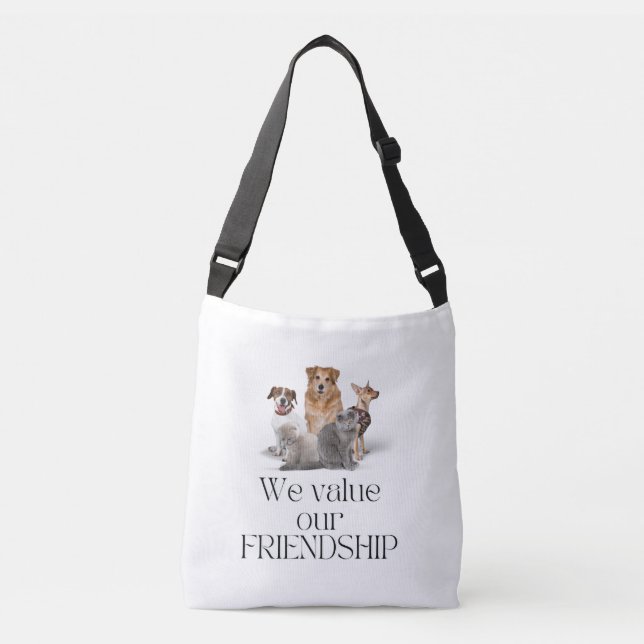 Bolso Cruzado Tote Bag - valoramos nuestra amistad (Anverso)