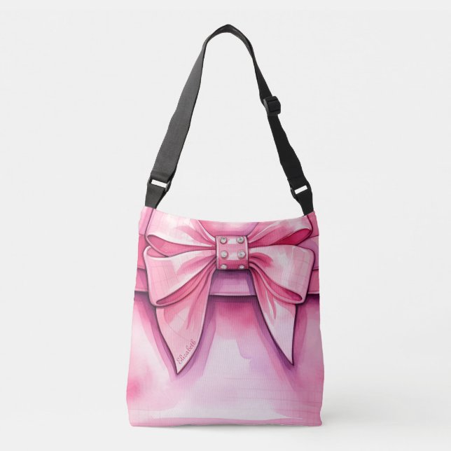 Bolso Cruzado Tote Bow Rosado (Anverso)