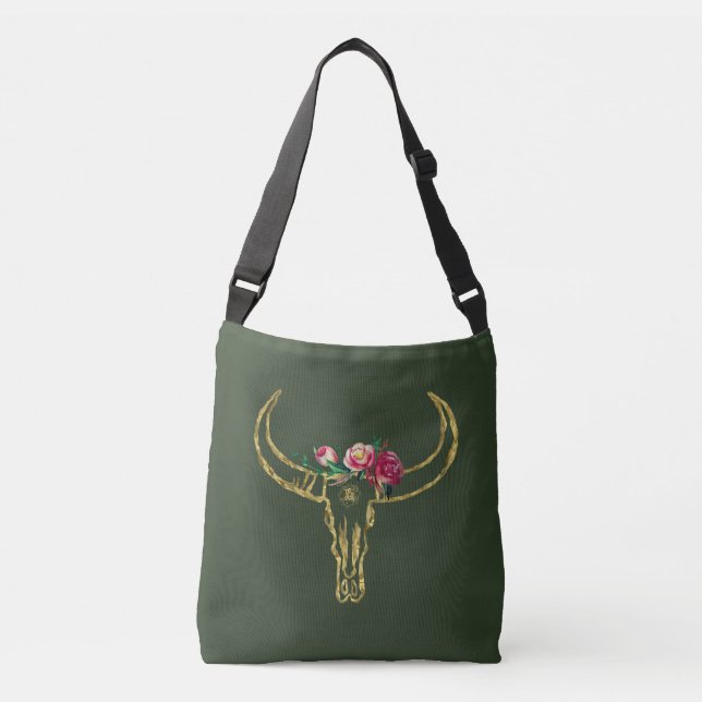 Bolso Cruzado Tote Bull Skull Gold (Anverso)