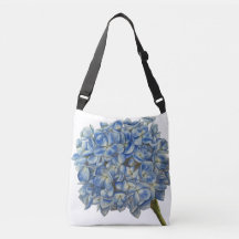 Tote Crossbody de Hydrangea Azul 