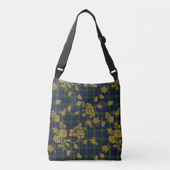 Bolso Cruzado Tote cruzado corporal en Blackwatch Rococo Tartán (Anverso)