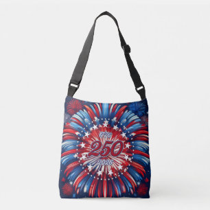 Bolso Cruzado Tote cumpleaños 250 de América 1776-2026 Rojo, Bla