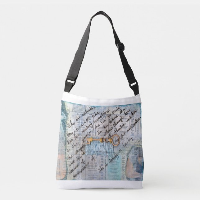 Bolso Cruzado Tote de citas de artistas (Anverso)