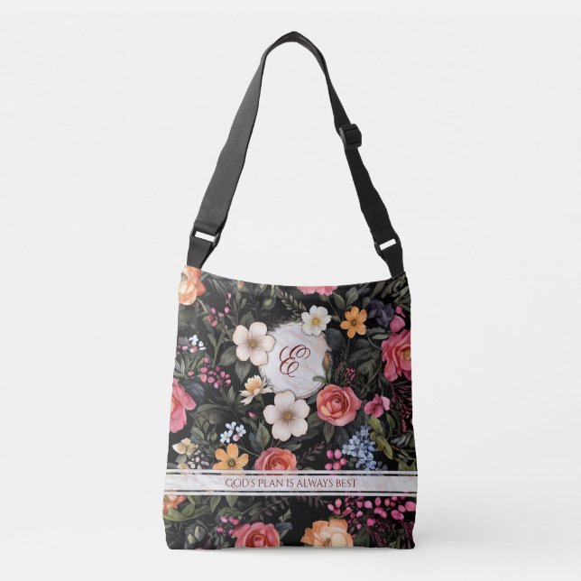 Bolso Cruzado Tote de Crossbody de Floral Grace Personalizada Ca (Anverso)