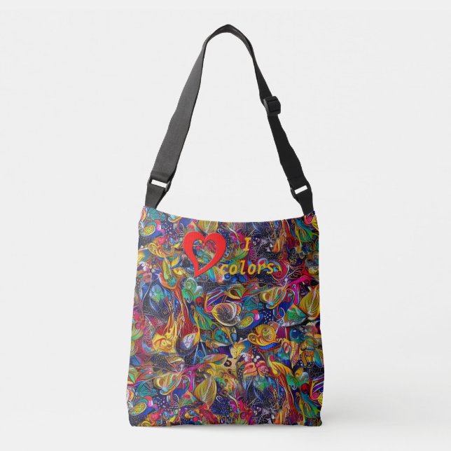 Bolso Cruzado Tote de Cuentos de Hielo I Love Colours (Anverso)