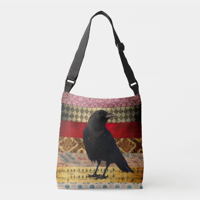 Bolso Cruzado Tote de Cuervo Viejo (Anverso)