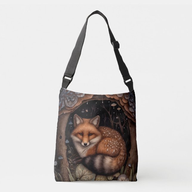 Bolso Cruzado Tote de Fox Crossbody de medianoche (Anverso)