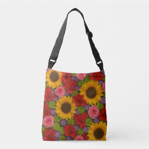 Bolso Cruzado Tote de girasol y Rosa
