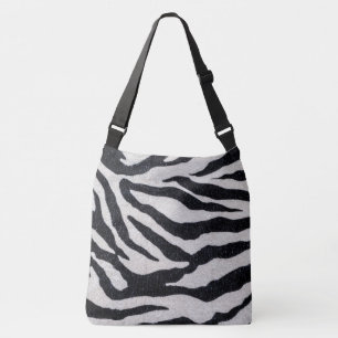 Bolso Cruzado Tote de impresión de cebra negro/blanco