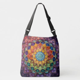 Bolso Cruzado Tote de impresión de mandala colorida