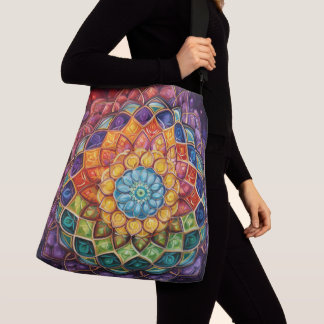 Bolso Cruzado Tote de impresión de mandala colorida