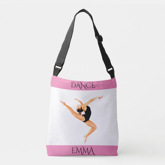 Bolso Cruzado Tote de la danza, nombre personalizado (Anverso)