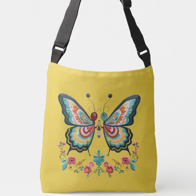 Bolso Cruzado Tote de mariposa colorida (Subido por el creador)