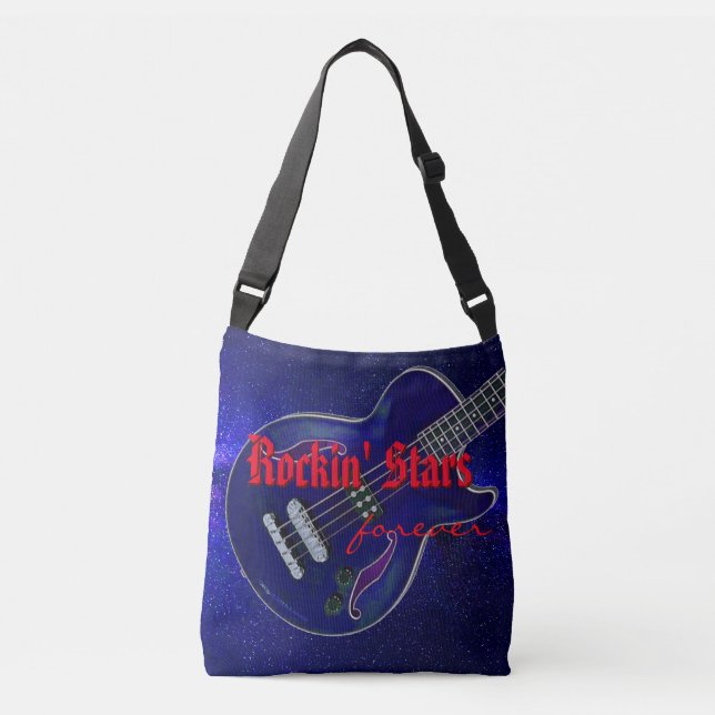 Bolso Cruzado Tote de moda para fans de la música Rockin (Anverso)