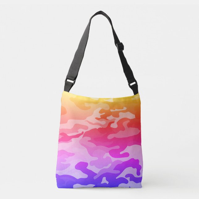 Bolso Cruzado Tote de patrón de camuflaje rosa (Anverso)