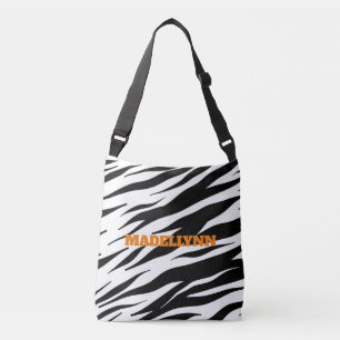Bolso Cruzado Tote de texto Naranja personalizado del patrón de 
