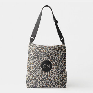 Bolso Cruzado Tote del monograma de la chispa del leopardo