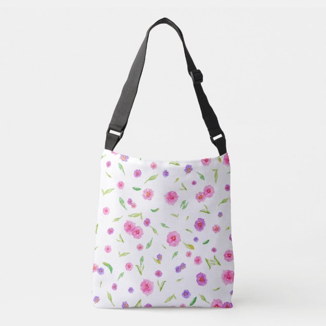 Bolso Cruzado Tote floral acuarela | Regalos de flores para mamá (Anverso)