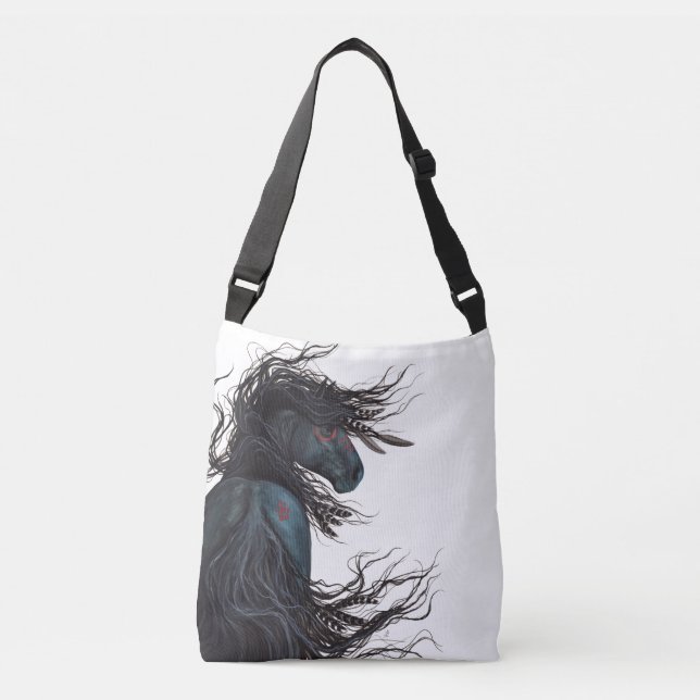 Bolso Cruzado Tote frisio majestuoso del caballo por Bihrle (Anverso)