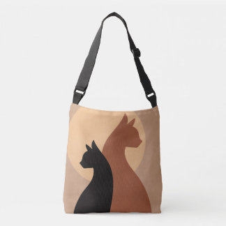 Bolso Cruzado Tote Impreso Gatos Luna
