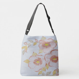 Bolso Cruzado Tote marrón floral