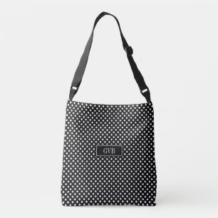 Bolso Cruzado Tote moderno de cuerpo cruzado de Gingham en blanc
